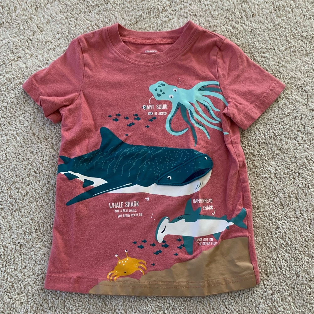 Kids Ocean Adventure Graphic Tee - Coral